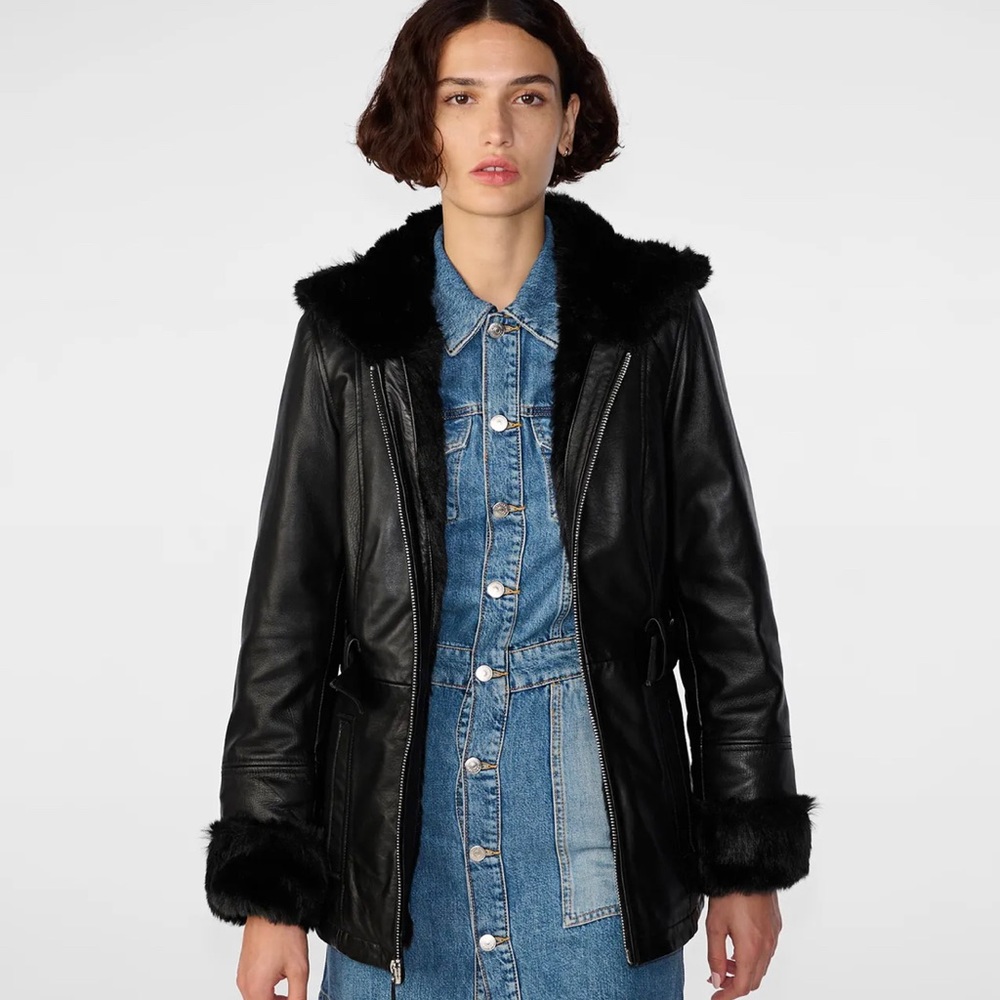 LIKE NEW Wilsons Leather Genevieve Belted Leather Jacket